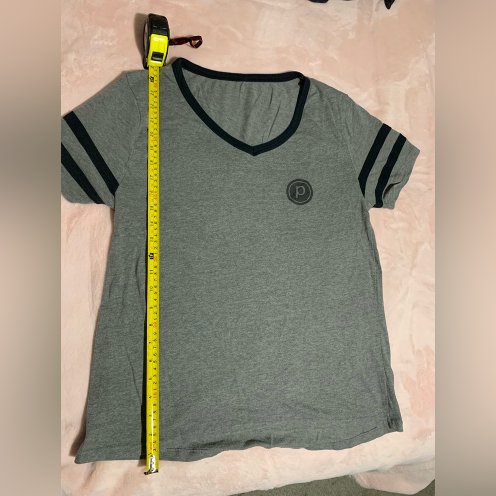Pure barre Gray Shirt with Black Accents